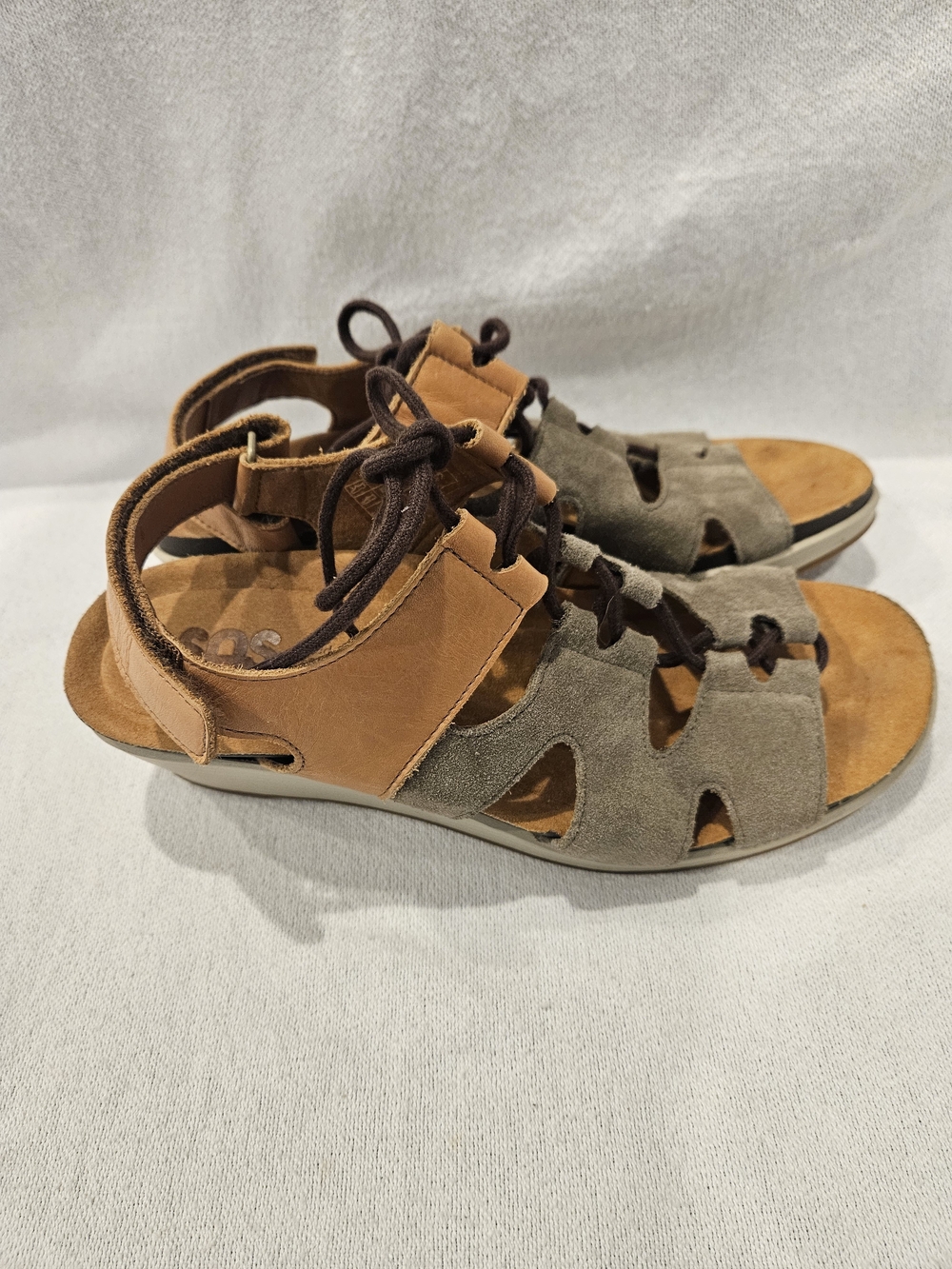 SAS Sedona Women’s Lace Up Comfort Wedge Sandals Size 9M $189 in Sagebrush - Picture 4 of 10